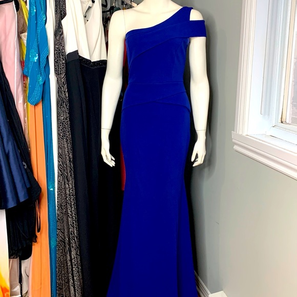 Windsor Peplum Blue royal Long Dress Gown Formal Evening Bodycon Small - Picture 1 of 10